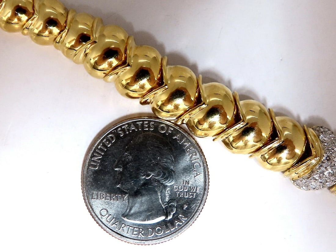 7.00ct Natural Round Diamonds Hinged Scaling Pattern Necklace Statement 18kt** - 5