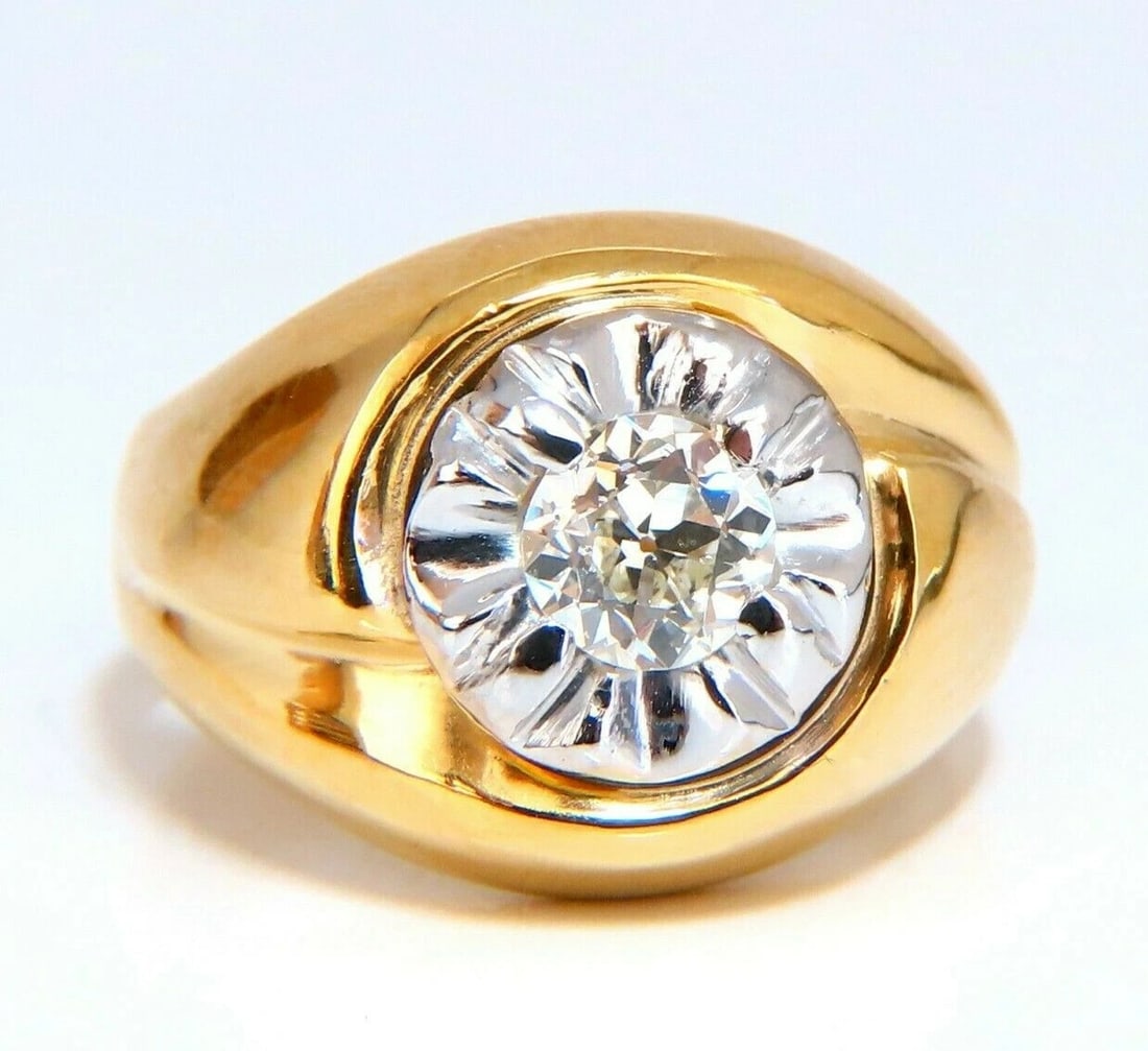 GIA Certified .53ct natural diamonds mens ring 14 Karat: Title: GIA Certified .53ct natural diamonds mens ring 14 Karat Description: Men's Round cut diamond solitaire ring. GIA Certified .53ct. natural round cut center diamond. Si-1 clarity / J-color