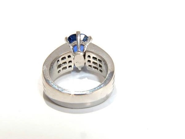GIA Certified 5.52ct natural cornflower blue sapphire diamonds ring platinum - 4