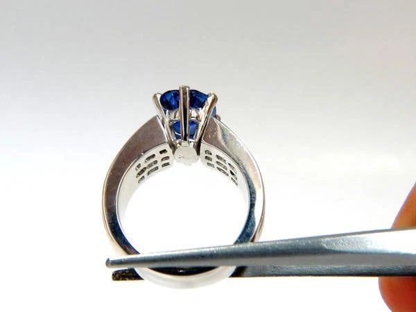 GIA Certified 5.52ct natural cornflower blue sapphire diamonds ring platinum - 5