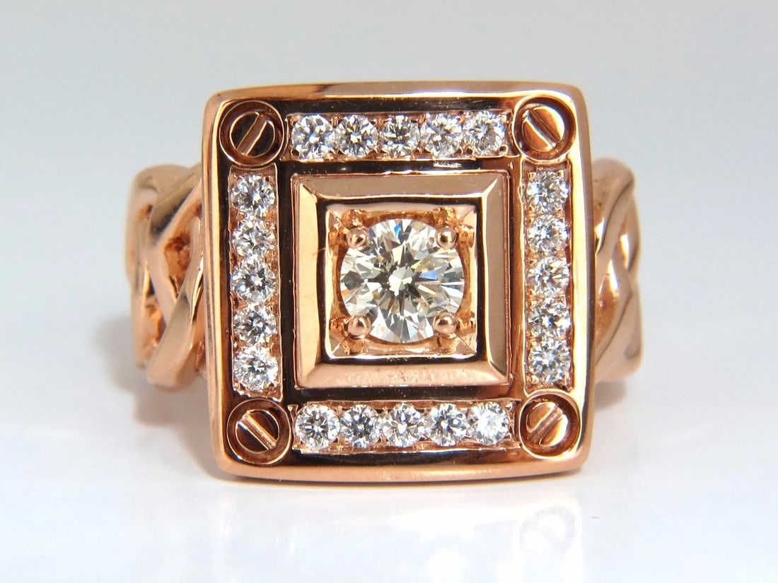 1.35ct natural diamond "Cuban band" mens ring 18kt + - 4