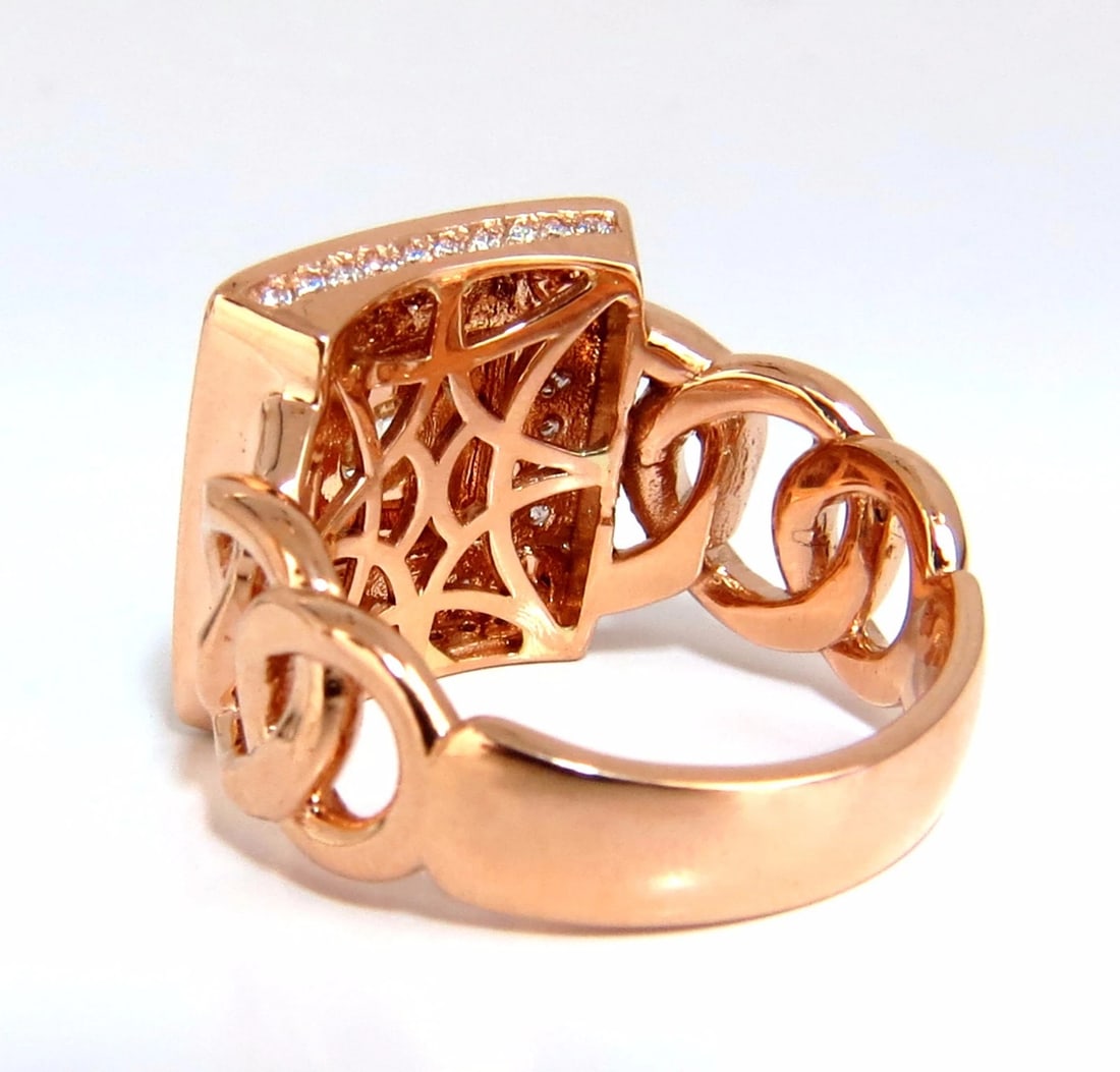 1.35ct natural diamond "Cuban band" mens ring 18kt + - 5