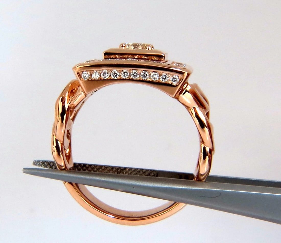 1.35ct natural diamond "Cuban band" mens ring 18kt + - 6