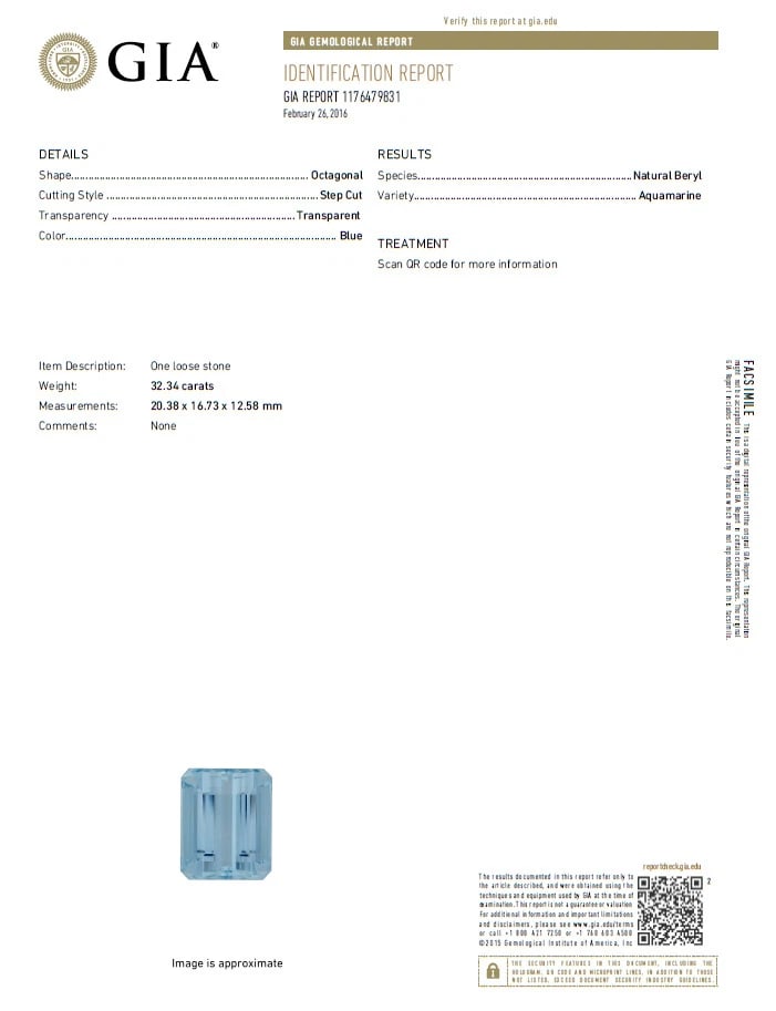 GIA Certified 33.44ct Natural "Blue" Aquamarine diamonds ring Vivid+ - 5