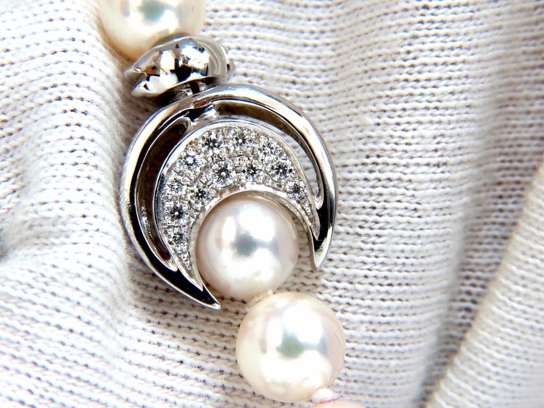 GIA Certified 53 Natural Akoya Pearls Necklace Saltwater Pintada Fucata 18kt ** - 4