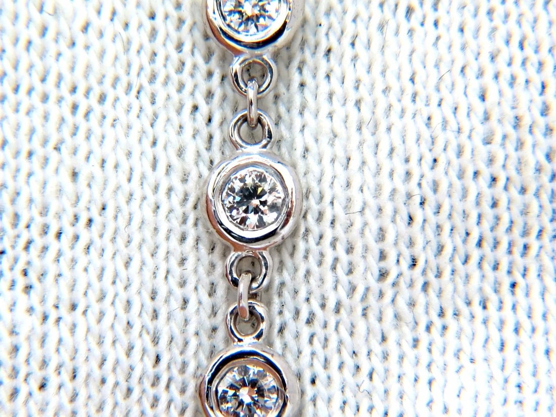 5.55ct diamonds eternity station by yard double wrap necklace 14kt +** - 3