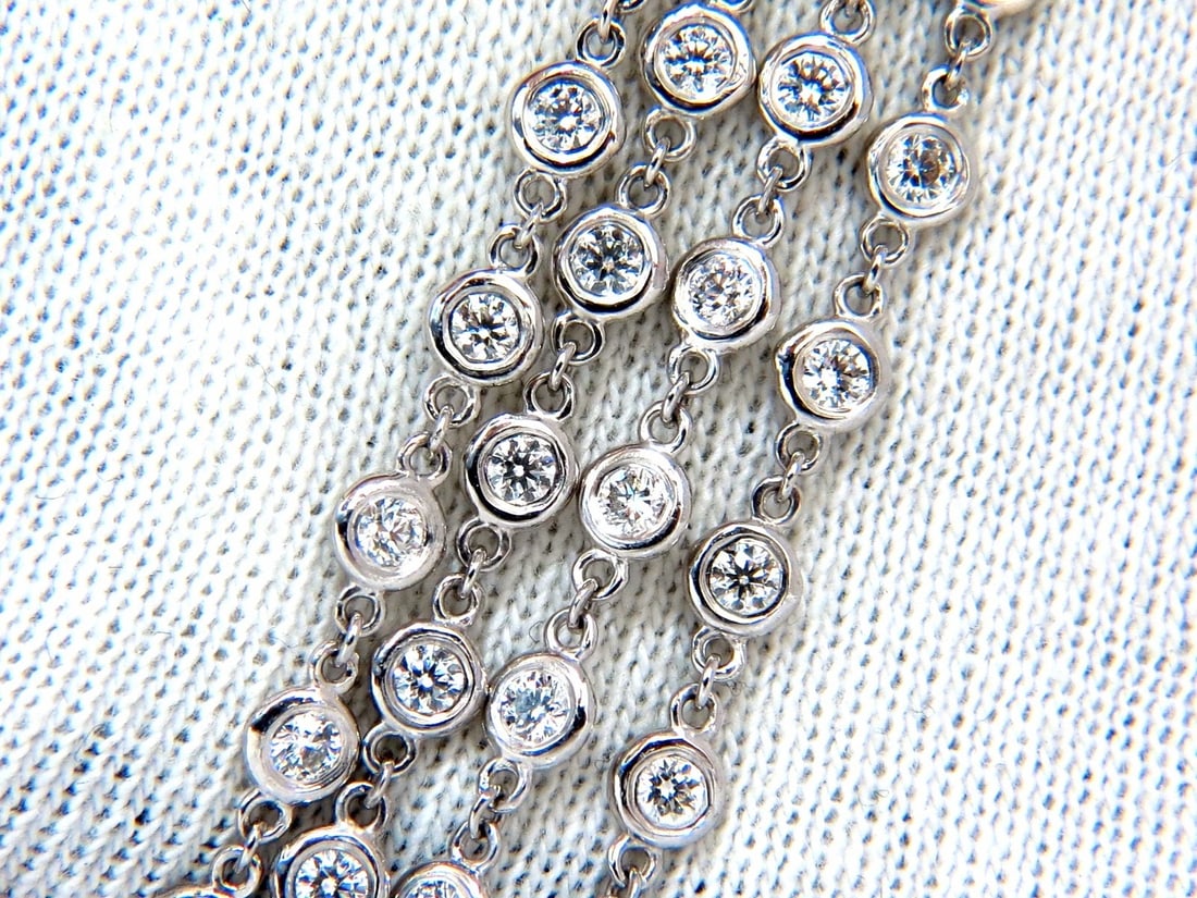 5.55ct diamonds eternity station by yard double wrap necklace 14kt +** - 5