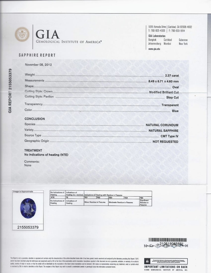 GIA NO HEAT 2.97CT NATURAL GEM BLUE SAPPHIRE DIAMOND RING UNHEATED 14KT - 10