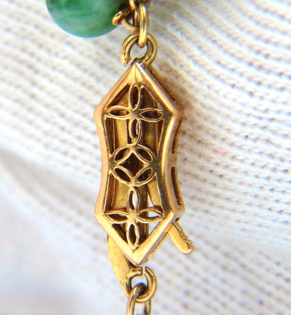 GIA NATURAL 210CT JADE BEAD NECKLACE & NO ENHANCEMENTS** - 6