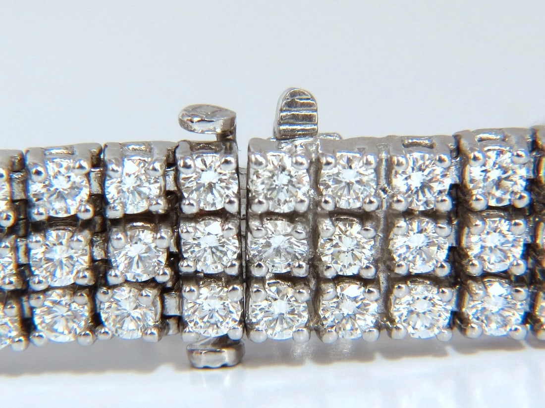 Natural Diamond Tennis Bracelet 12.32ct. G/Vs 14kt Three Rows 7 inch Brilliant** - 9