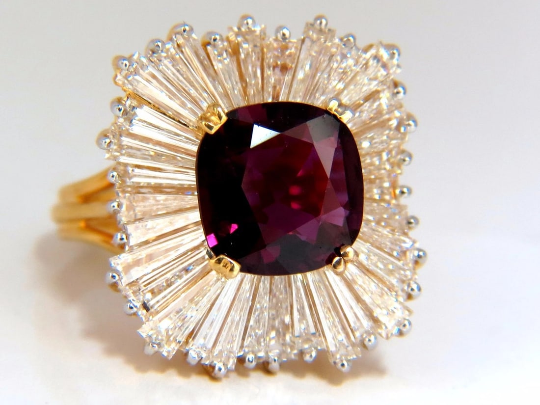 GIA Certified 5.08ct. Natural Ruby Diamonds ring 18kt Ballerina Prime (1 of 10)