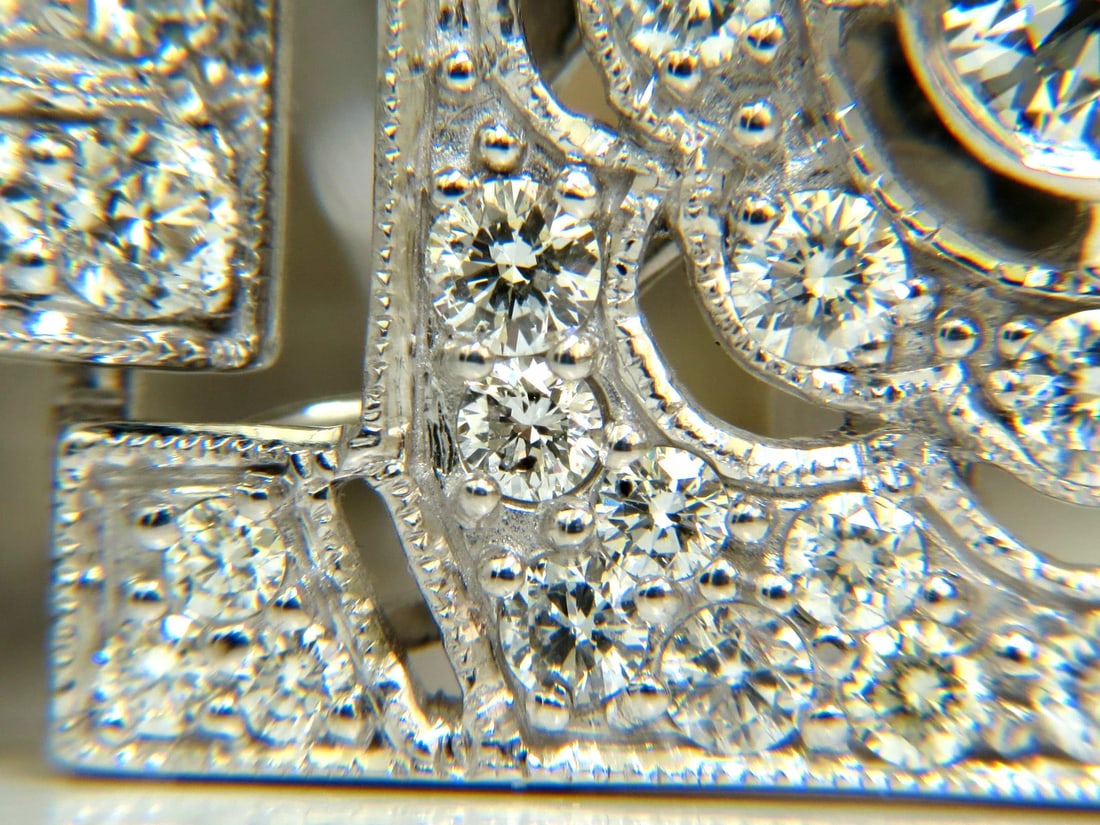 Magnificent 20ct Natural Round Diamonds Wide Cuff Link Bracelet 18kt** - 10