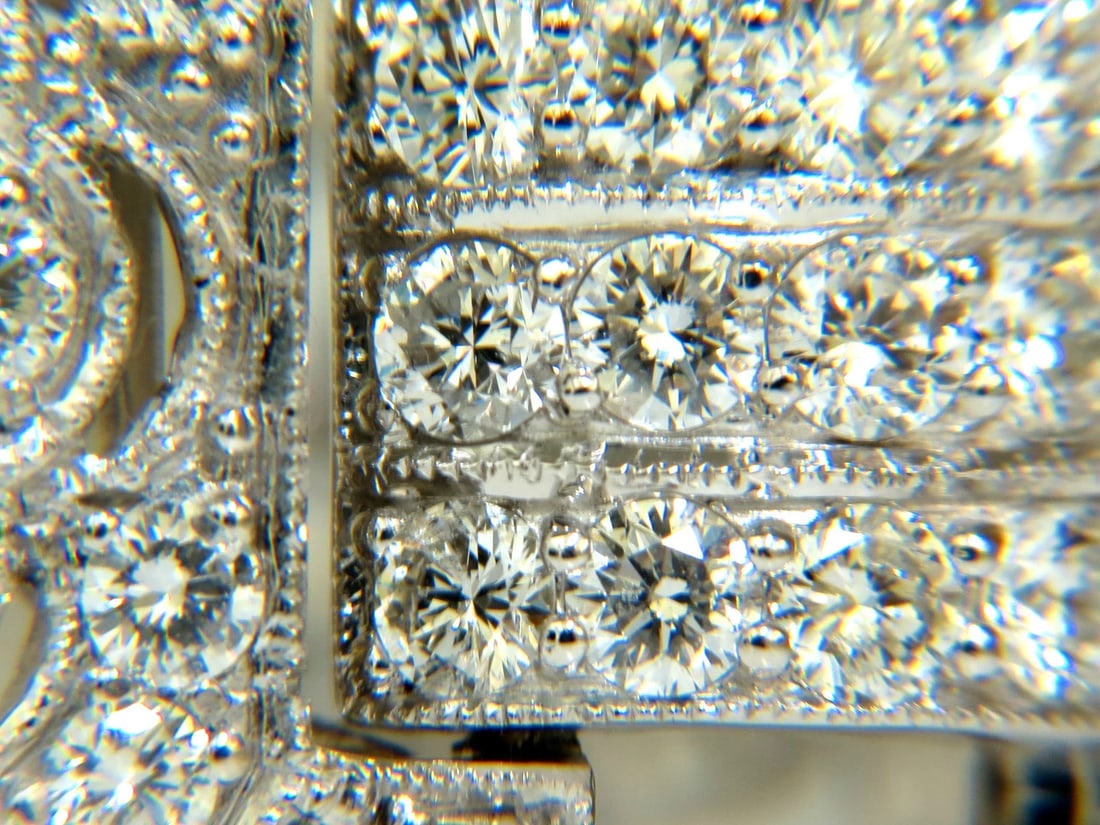 Magnificent 20ct Natural Round Diamonds Wide Cuff Link Bracelet 18kt** - 12