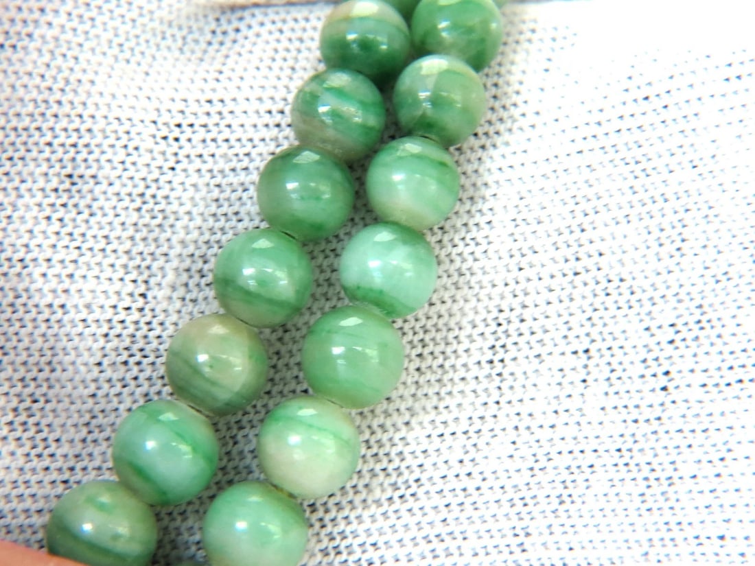 290ct GIA Certified 10.20mm NATURAL GREEN JADE BEAD NECKLACE** - 4