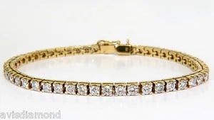 6.00CT CLASSIC NATURAL DIAMOND TENNIS BRACELET G/VS 14KT GOLD**: Title: 6.00CT CLASSIC NATURAL DIAMOND TENNIS BRACELET G/VS 14KT GOLD** Description: 6.00ct. Classic diamonds tennis bracelet. 47 diamonds Full cut faceted, brilliant rounds Vs-2 clarity, G/H-color. 14