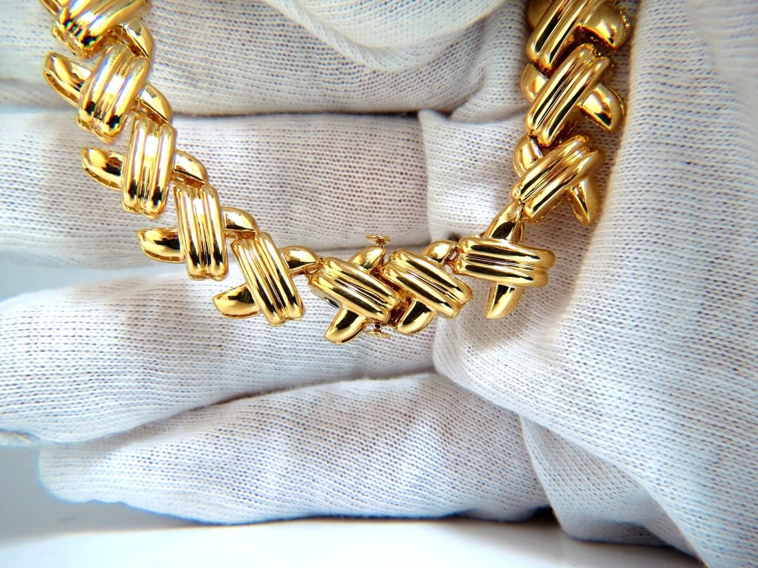 2.00ct. diamonds cross-linked "X" eternity necklace. 14kt. Durable Prime+** - 7