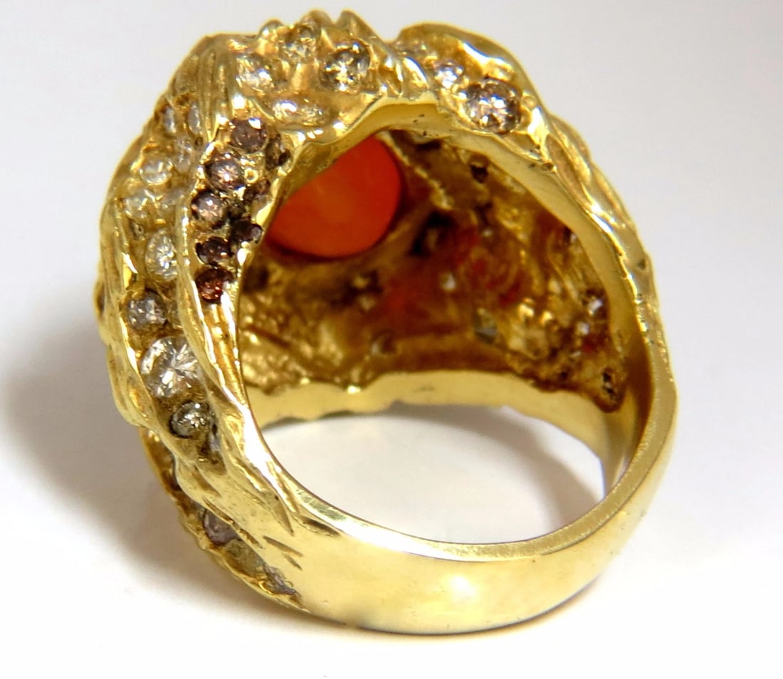 12.25ct natural opal diamonds ring 18kt Nugget Deco+ - 4