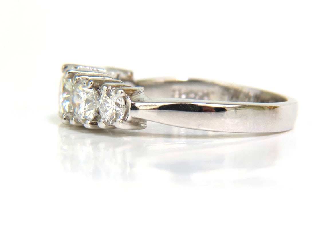 1.20CT NATURAL DIAMONDS BAND 5 STONE RING 14KT GOLD H/VS** - 7