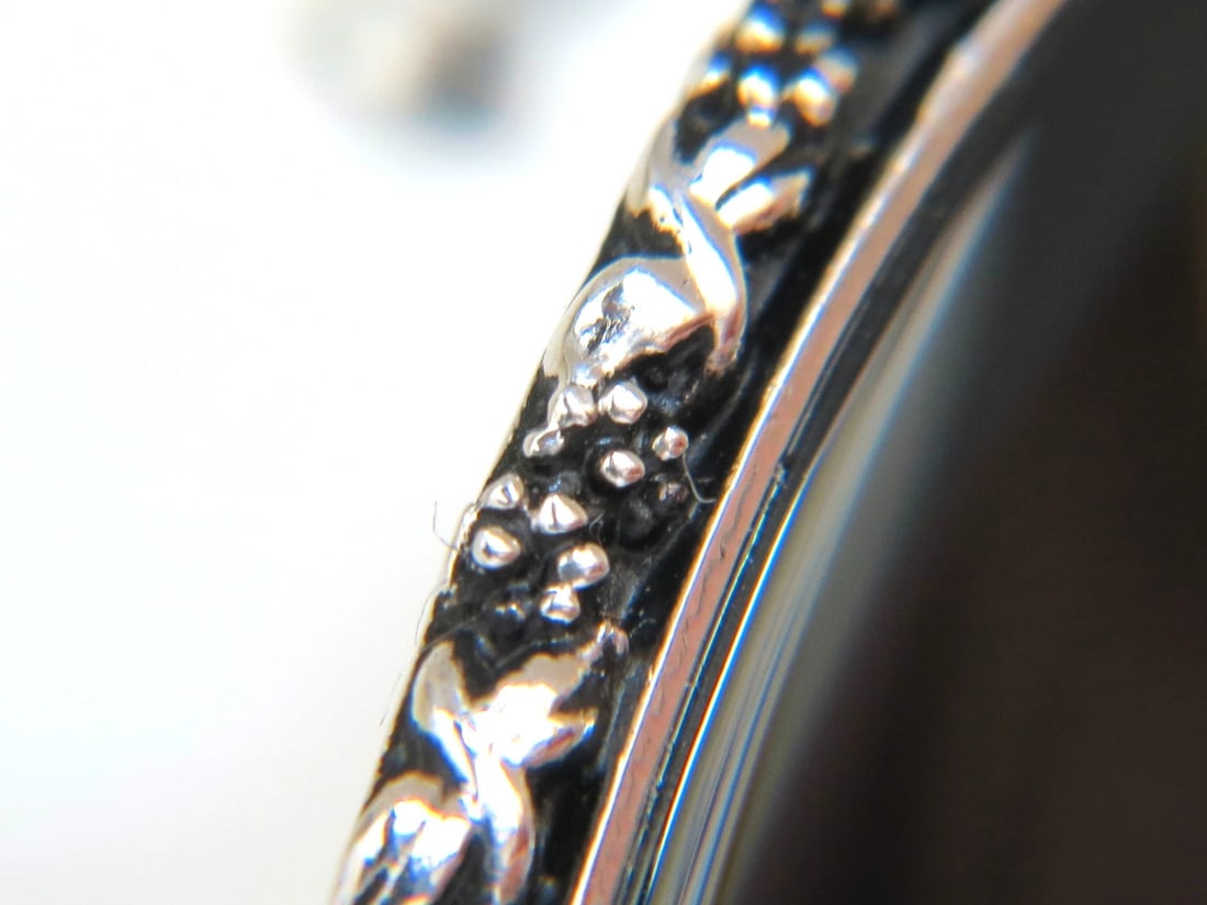 18KT GOTHIC SAXON REVIVAL GILT DECO NATURAL JET BLACK ONYX DANGLE EARRINGS** - 7