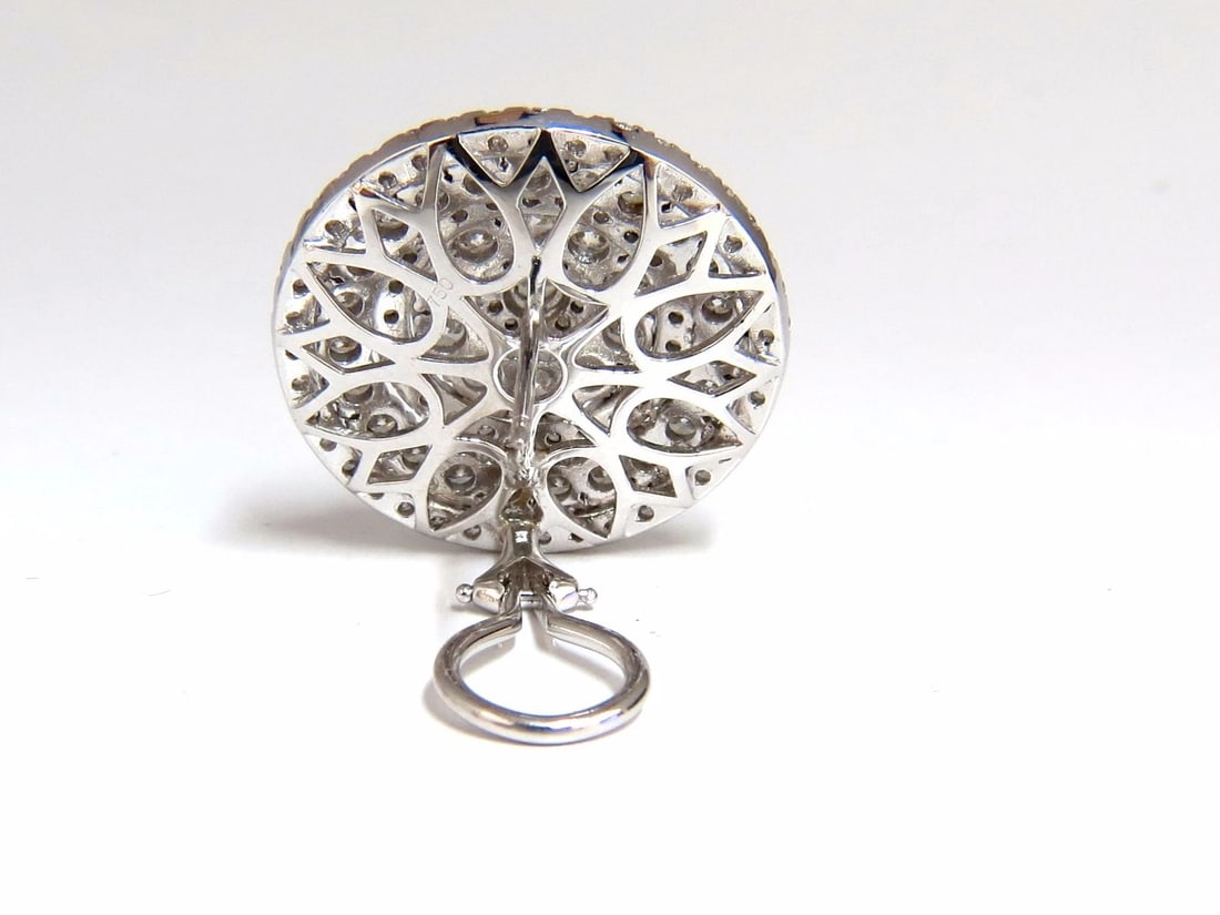 8.00ct Circular Domed Diamond Cocktail Cluster Clip Earrings 18kt 5 Row** - 6