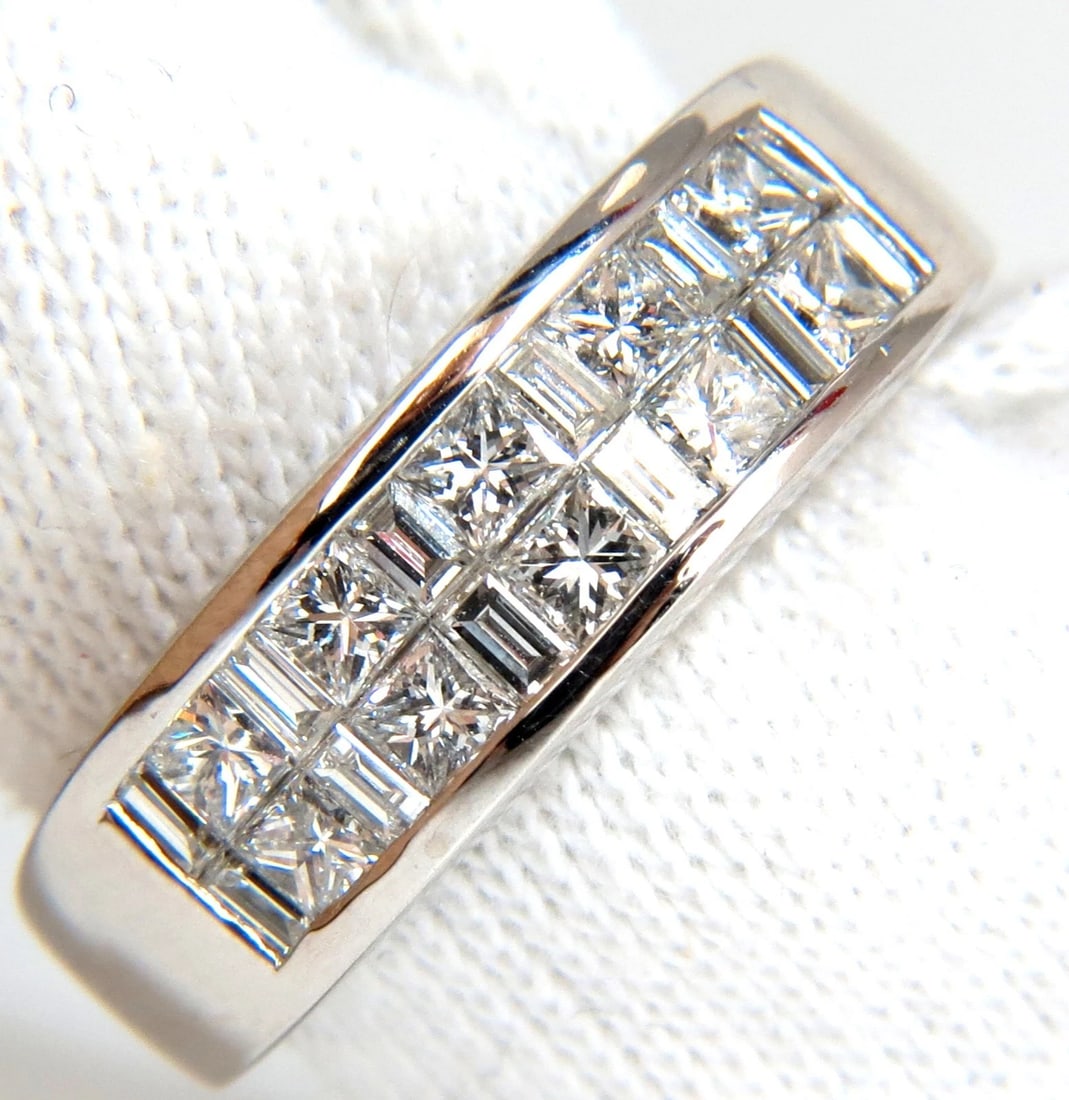 PLATINUM 2.00CT NATURAL DIAMONDS BAND G/VS BAGUETTE PRINCESS CHANNEL BRILLIANT** (1 of 9)