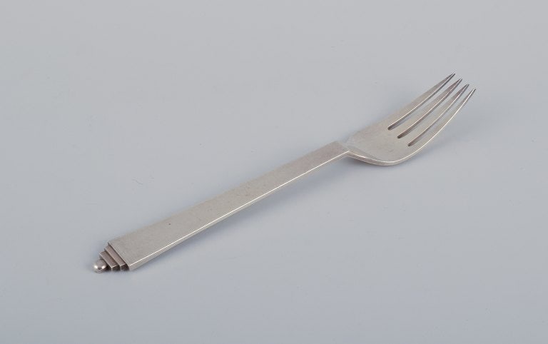 Georg Jensen Pyramid, six dinner forks in sterling silver. - 3