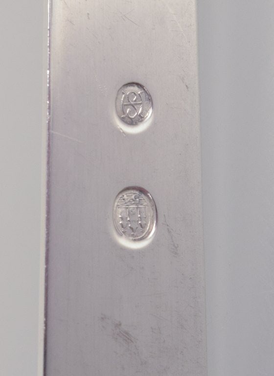 Horsens Sølv. A set of nine Danish pastry forks in 830 silver. Art Deco style. - 6