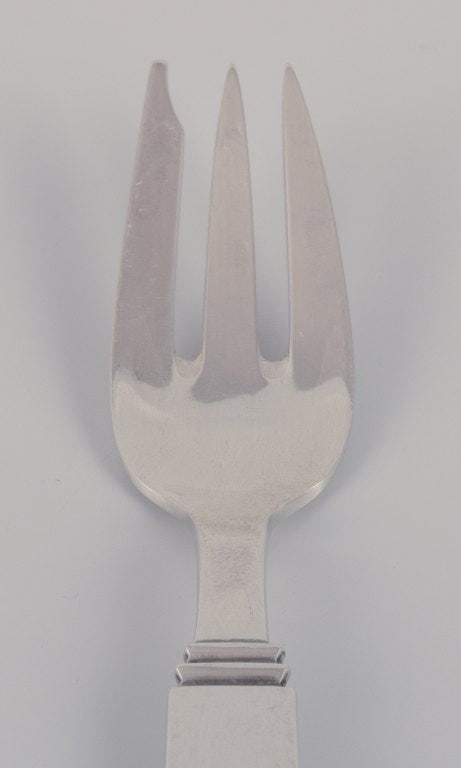 Horsens Sølv. A set of nine Danish pastry forks in 830 silver. Art Deco style. - 7