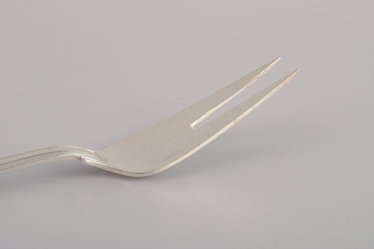 Cohr, Danish silversmith. Two "Old Danish" meat forks in 830 silver. - 5