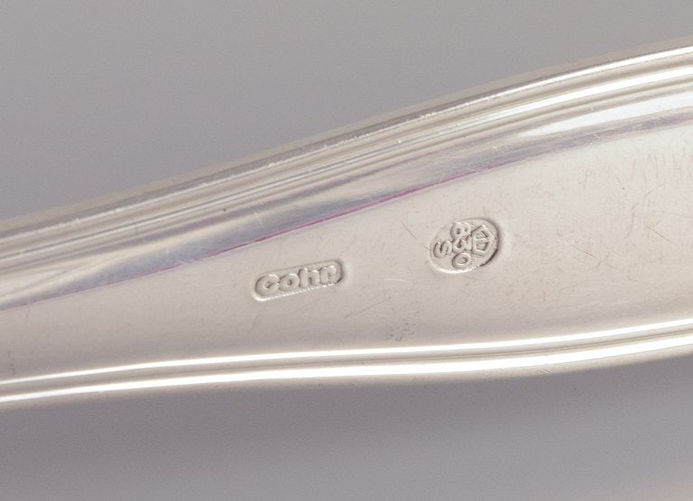 Cohr, Danish silversmith. Two "Old Danish" meat forks in 830 silver. - 7