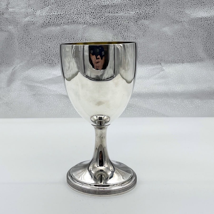 18th Century Antique George III Large Sterling Silver Wine Goblet London 1790 Henry Green - 2