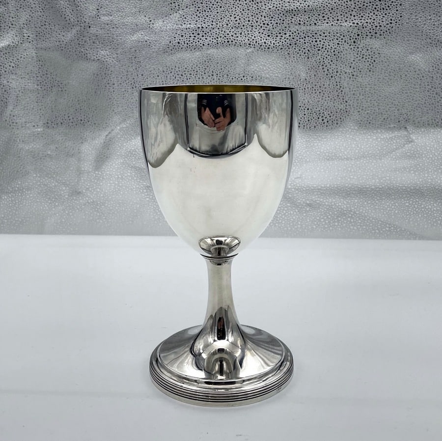 18th Century Antique George III Large Sterling Silver Wine Goblet London 1790 Henry Green - 3
