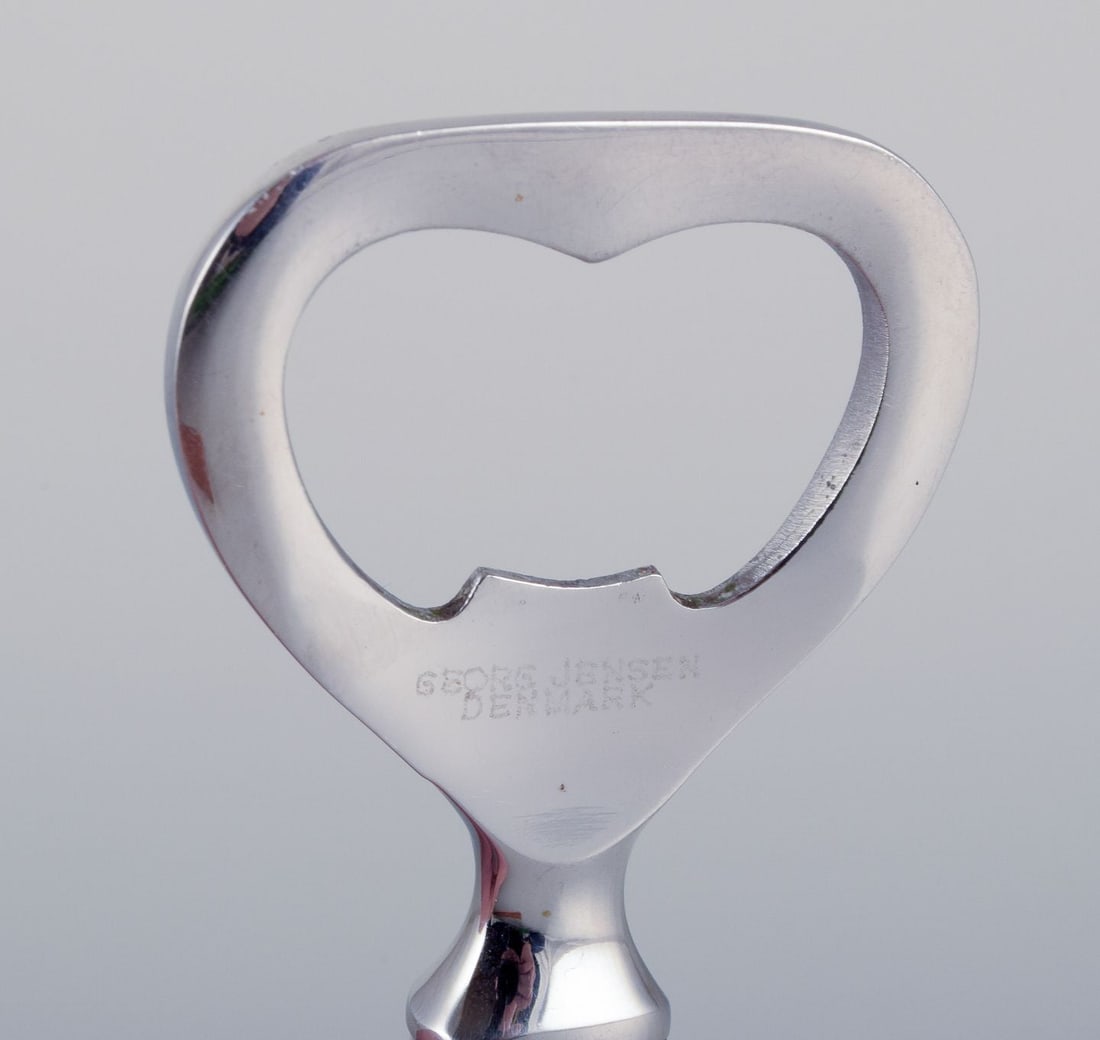 Georg Jensen Pyramid. Bottle opener in sterling silver and stainless steel. - 5