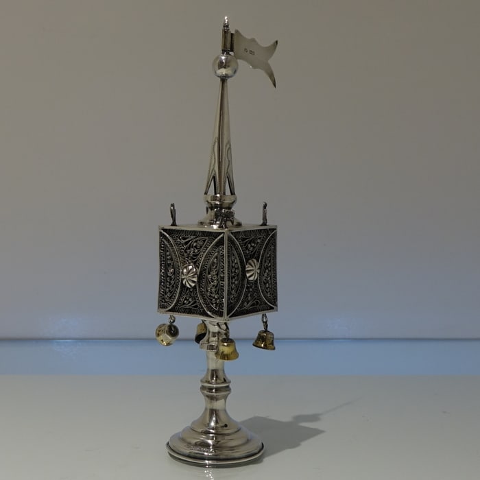 Early 20th Century Antique George V Sterling Silver Spice Tower London 1910 Rosenzweig & Taitelbaum - 2