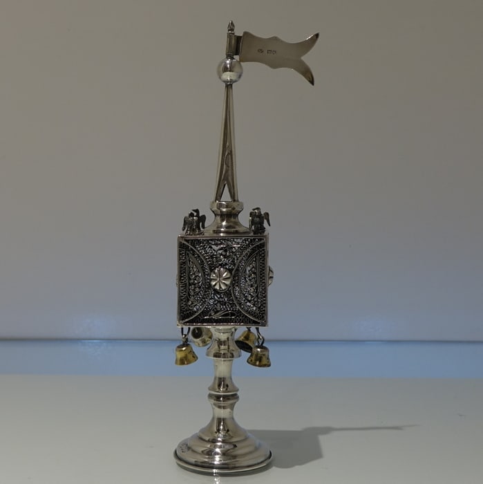 Early 20th Century Antique George V Sterling Silver Spice Tower London 1910 Rosenzweig & Taitelbaum - 3