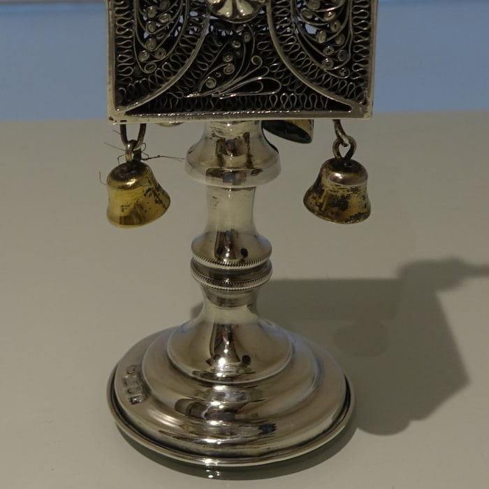 Early 20th Century Antique George V Sterling Silver Spice Tower London 1910 Rosenzweig & Taitelbaum - 8