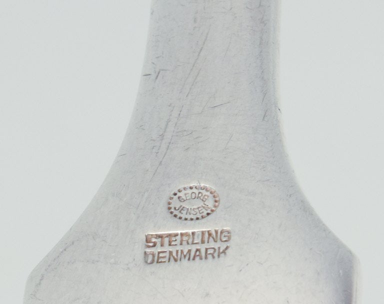 Georg Jensen Cactus. Long carving fork in all silver, sterling silver. - 6
