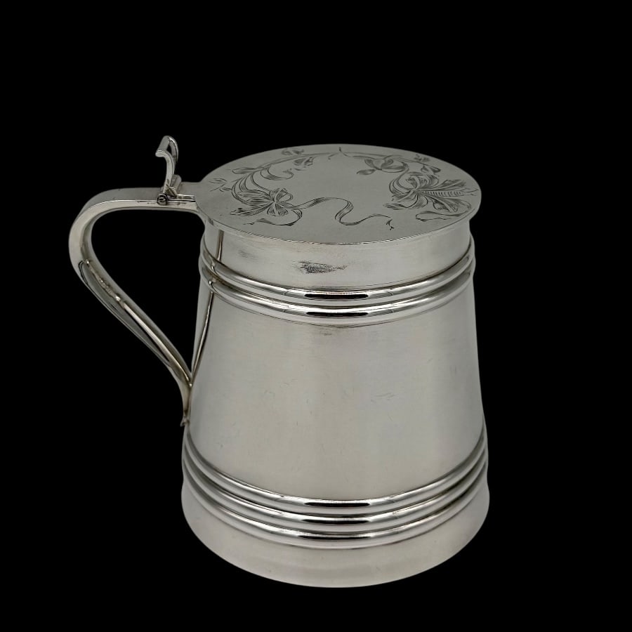 Early 20th Century Antique Russian Silver Tankard & Cover Moscow circa 1900 (1 of 9)