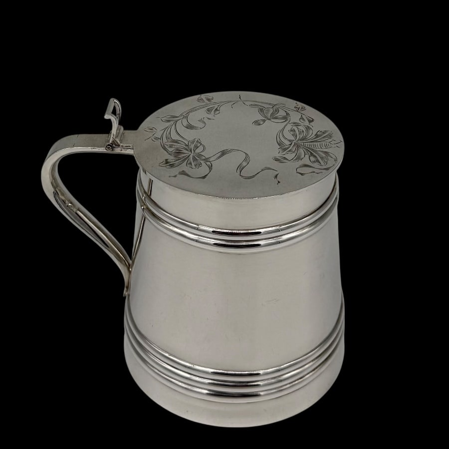Early 20th Century Antique Russian Silver Tankard & Cover Moscow circa 1900 - 2