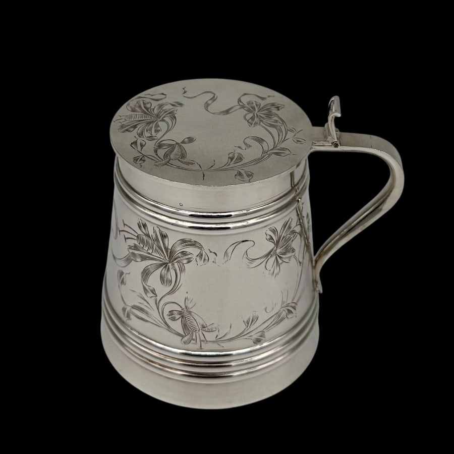 Early 20th Century Antique Russian Silver Tankard & Cover Moscow circa 1900 - 4