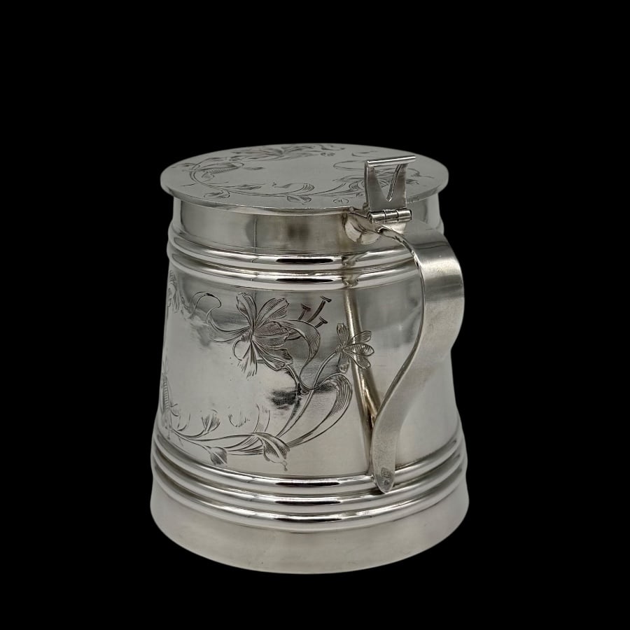 Early 20th Century Antique Russian Silver Tankard & Cover Moscow circa 1900 - 5