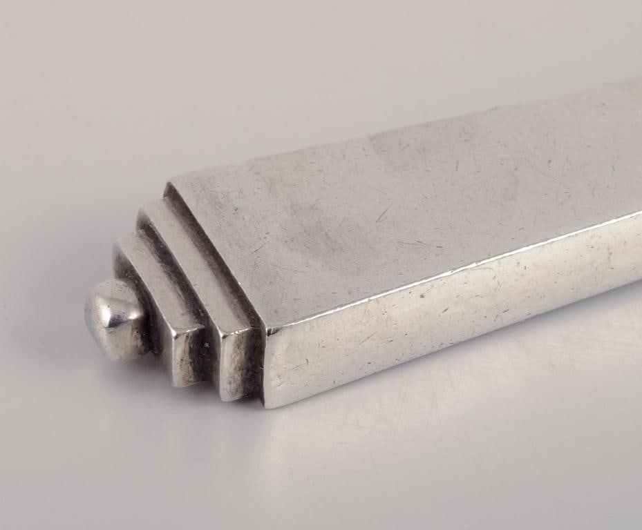 Georg Jensen Pyramid. Four short-handled lunch knives in sterling silver with stainless steel blades - 4