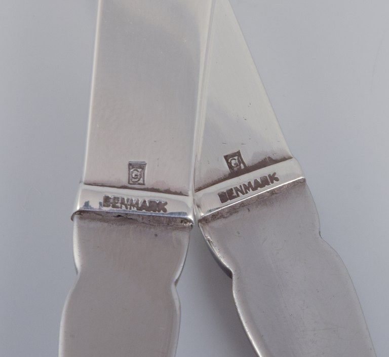 Georg Jensen Pyramid, salad set in sterling silver and stainless steel. - 6