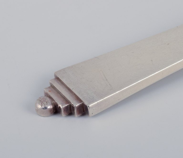 Georg Jensen Pyramid, six dessert spoons in sterling silver. - 4