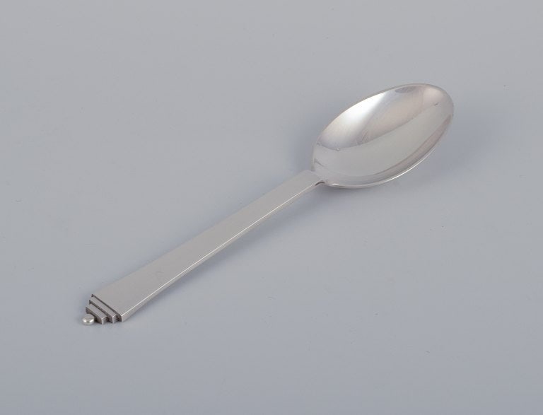 Georg Jensen Pyramid, set of six dinner spoons in sterling silver. - 3