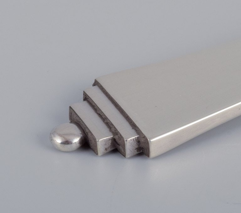 Georg Jensen Pyramid, set of six dinner spoons in sterling silver. - 4