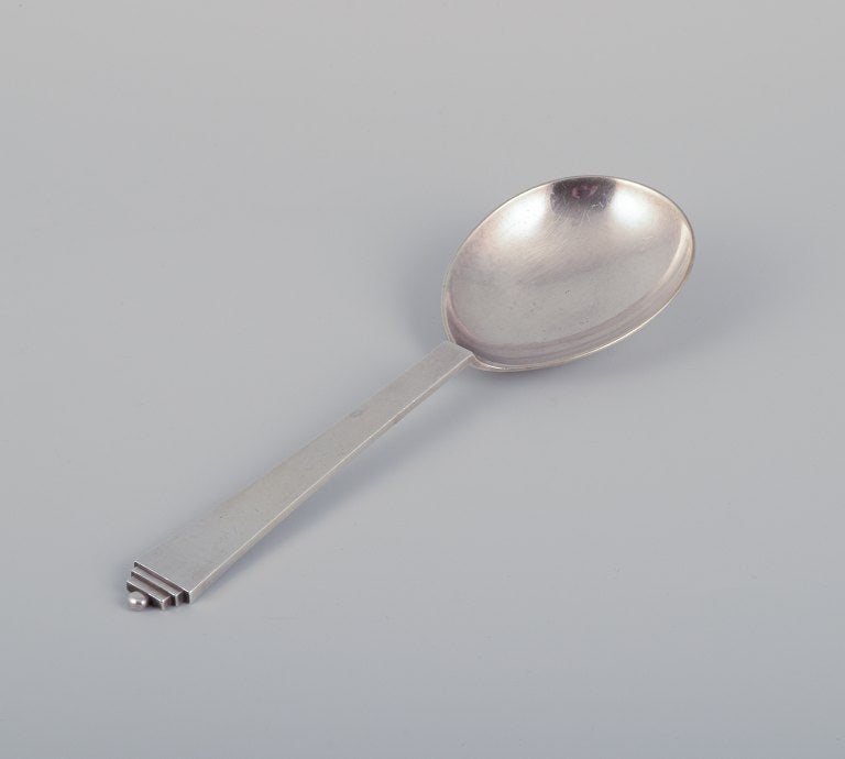 Georg Jensen Pyramid serving spoon in sterling silver. (1 of 4)