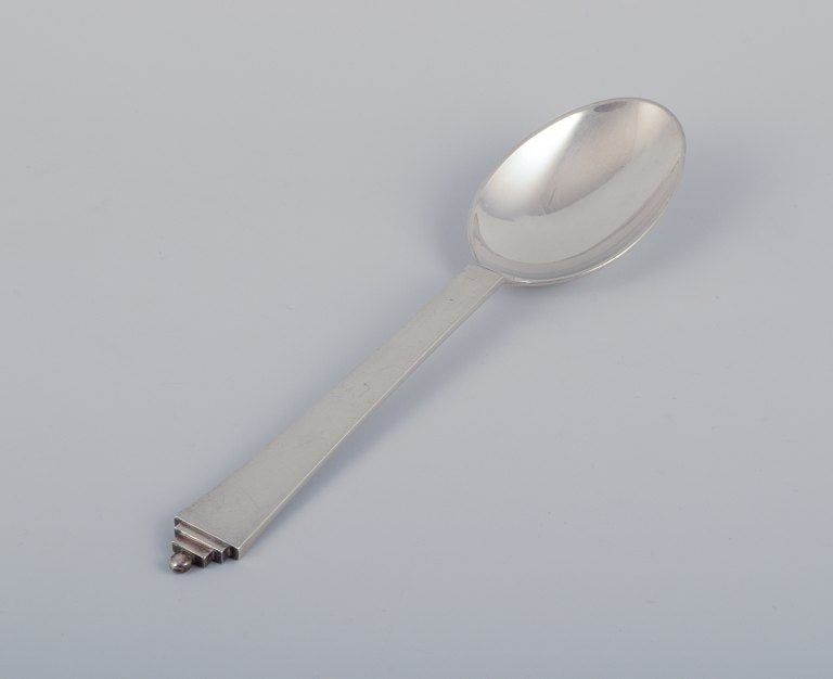 Georg Jensen Pyramid, three dining spoons in sterling silver. - 3