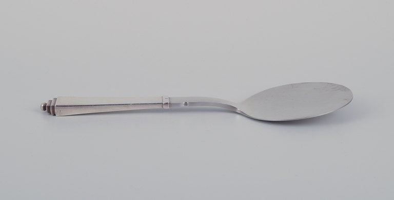 Georg Jensen Pyramid serving spoon in sterling silver and stainless steel. - 3