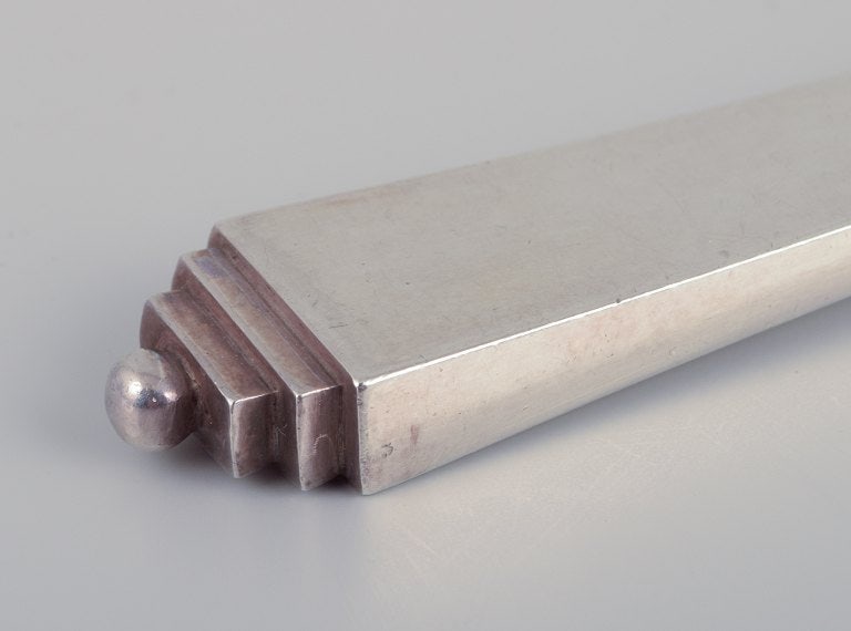 Georg Jensen Pyramid serving spoon in sterling silver and stainless steel. - 4